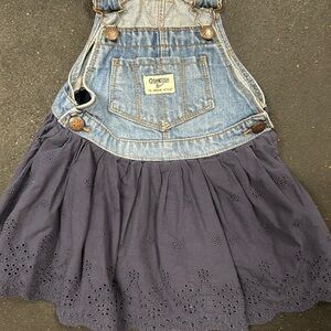 OshKosh B'Gosh Baby Girls' World's Best Dress Overalls, blue eyelet, 3T